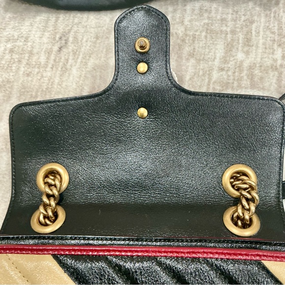 ✨💎RARE💎✨GUCCI Marmont Multicolor Leather Flap Chain Bag w/Dusty and Gift! - Picture 7 of 14